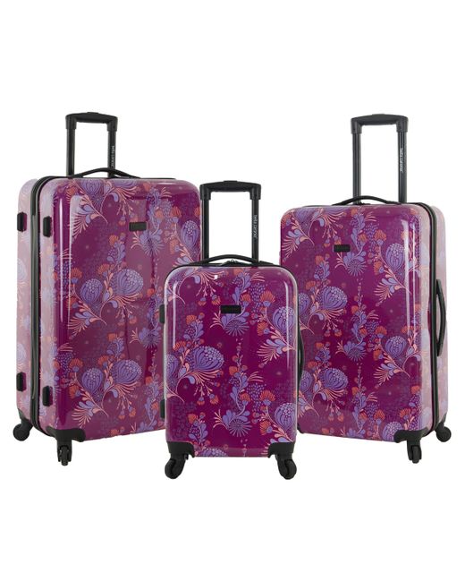 Bella Caronia Piece Rolling Hardside Luggage Set with 4 Wheel Spinners