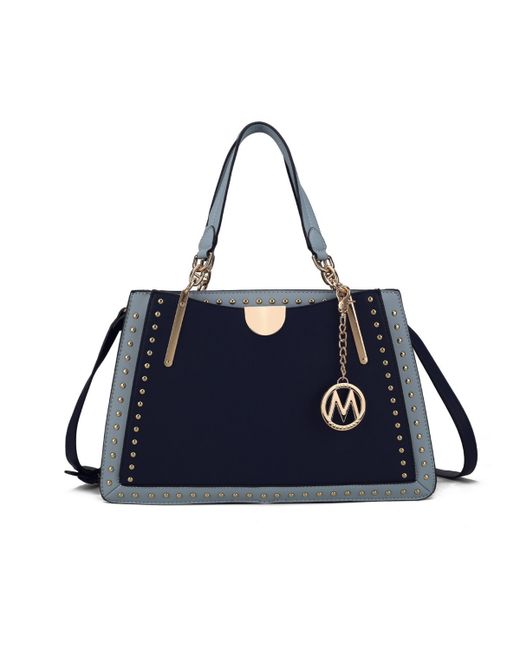 MKF Collection Aubrey Block Multi Compartment Satchel Handbag by Mia K