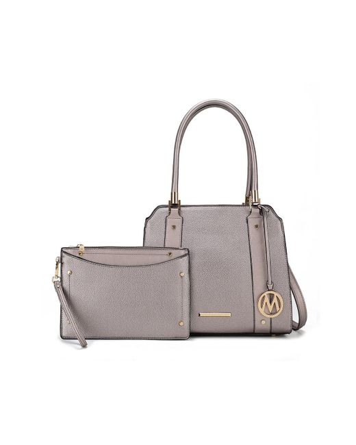 MKF Collection Norah Satchel Bag with Wristlet by Mia
