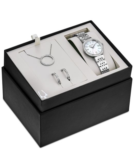 Bulova Stainless Steel Bracelet Watch 33mm Gift Set