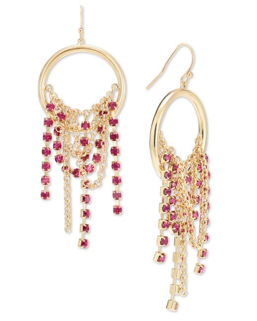 I.N.C. International Concepts Crystal Chain Fringe Drop Earrings Created for
