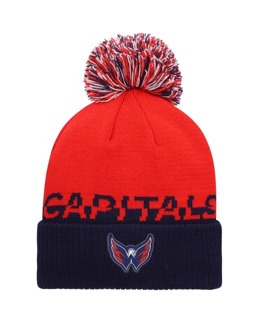 Adidas Navy Washington Capitals Cold.Rdy Cuffed Knit Hat with Pom