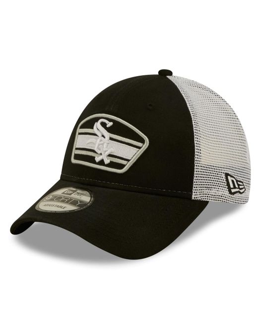 New Era White Chicago Sox Logo Patch 9FORTY Trucker Snapback Hat