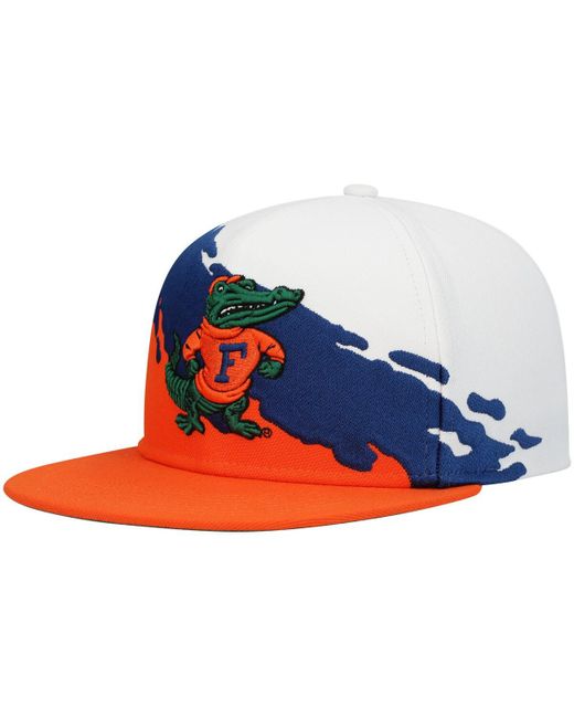 Mitchell & Ness White Florida Gators Paintbrush Snapback Hat