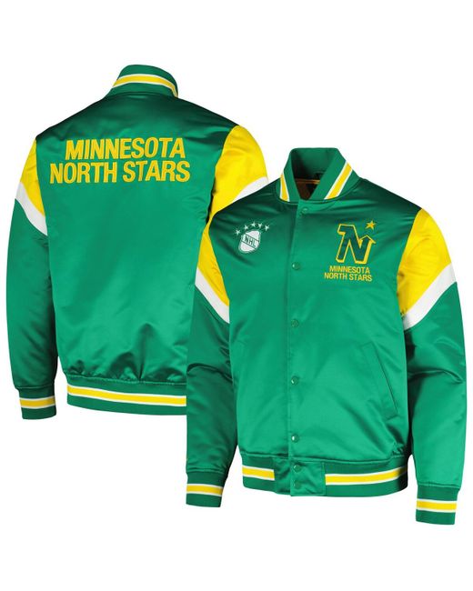 Mitchell & Ness Minnesota North Stars Midweight Satin Full-Snap Jacket