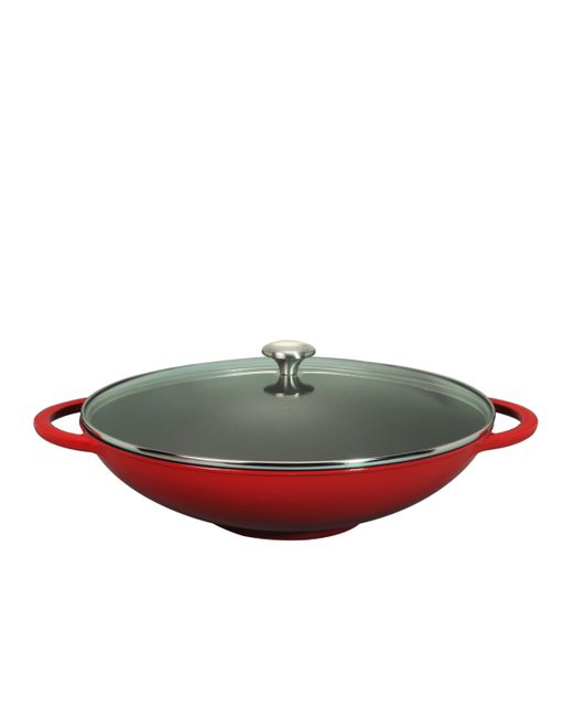Chasseur French Enameled Cast Iron 16 Wok with Glass Lid