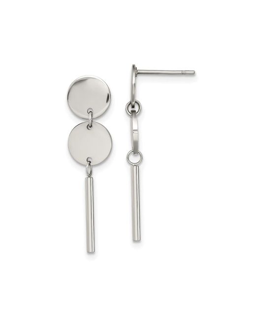 Chisel Polished Discs with Bar Dangle Earrings
