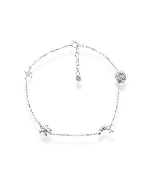 Simona Sterling Sea Life Anklet