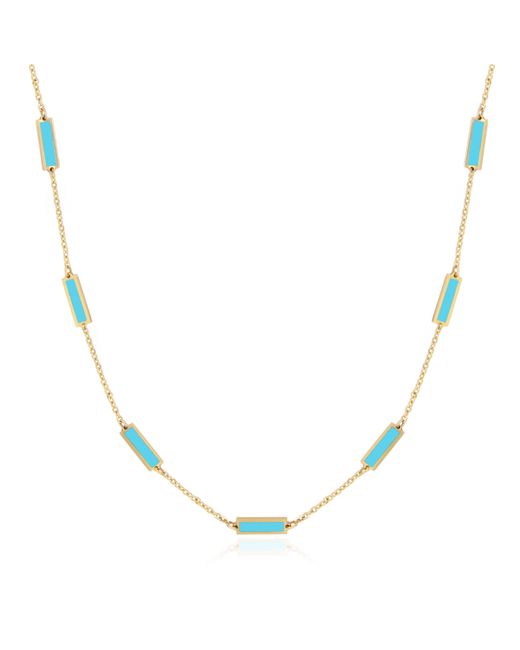 The Lovery Bar Chain Necklace aqua
