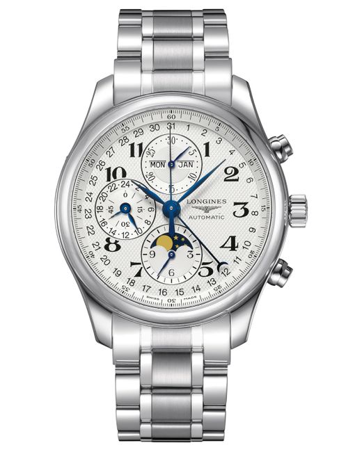Longines Swiss Automatic Chronograph Master Stainless Steel Bracelet Watch 42mm