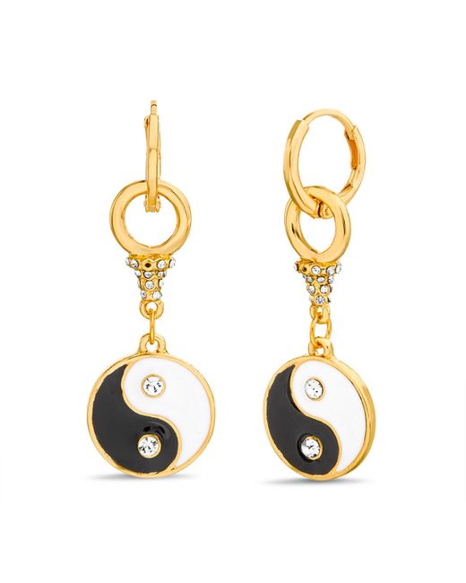 Kensie Huggie Earring with Yin Yang Dangle Charm