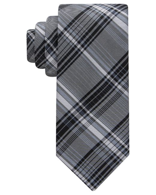 Calvin Klein Contrast Stripe Plaid Tie
