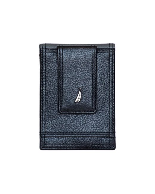 Nautica Front Pocket Leather Wallet Gray