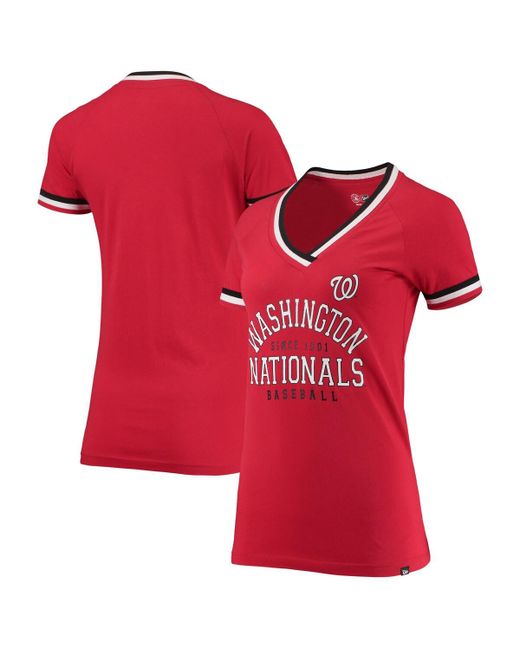 New Era Washington Nationals Raglan V-Neck T-shirt