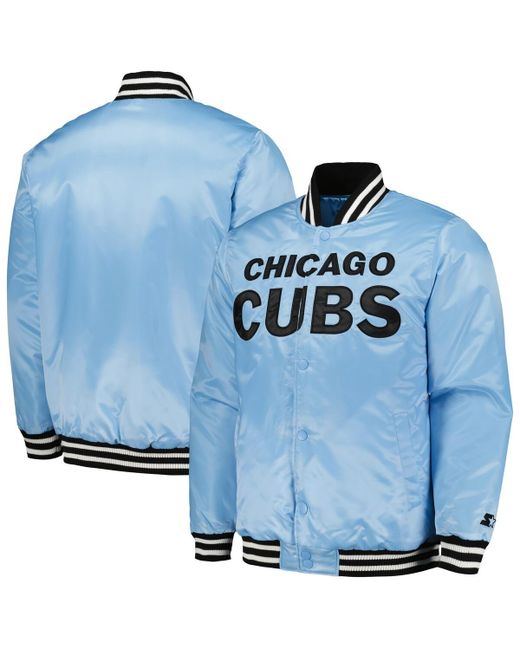 Starter Chicago Cubs Cross Bronx Fashion Satin Full-Snap Varsity Jacket