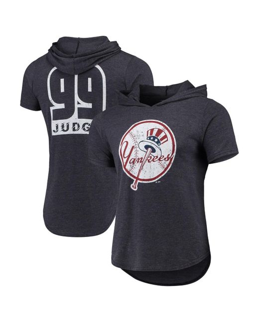 Majestic Aaron Judge New York Yankees Softhand Short Sleeve Player Hoodie T-shirt