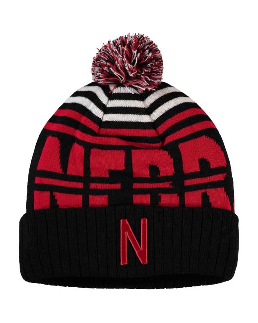 Top Of The World and Scarlet Nebraska Huskers Colossal Cuffed Knit Hat with Pom