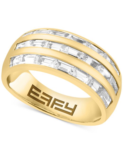 Effy Collection Effy Zircon Baguette Three Row Band 3-1/3 ct. t.w. 14k Gold-Plated Sterling