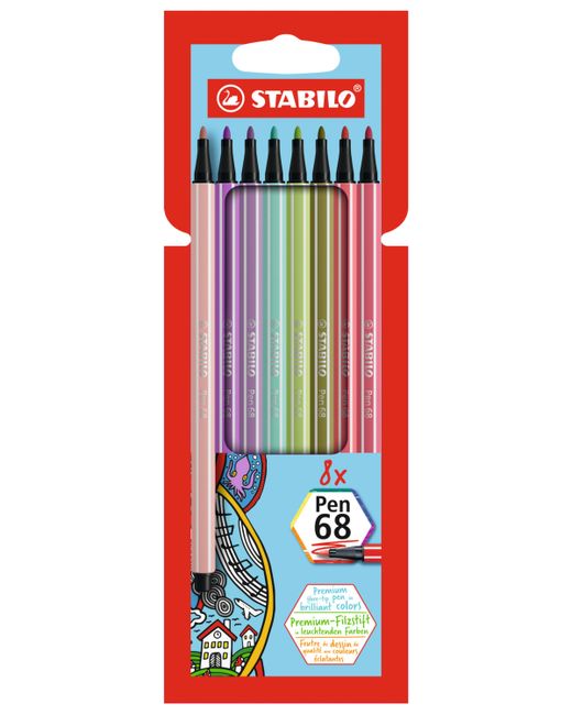 Stabilo Pen 68 Marker Wallet 8 Piece Set