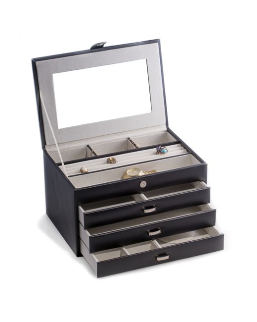 Bey-Berk 4 Level Jewelry Box with Compartments