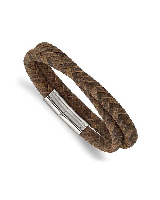Chisel Braided Leather Wrap Bracelet
