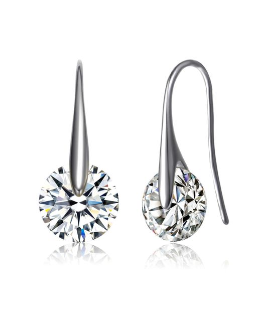 Genevive Sterling Silver Cubic Zirconia Stylish Party Earrings