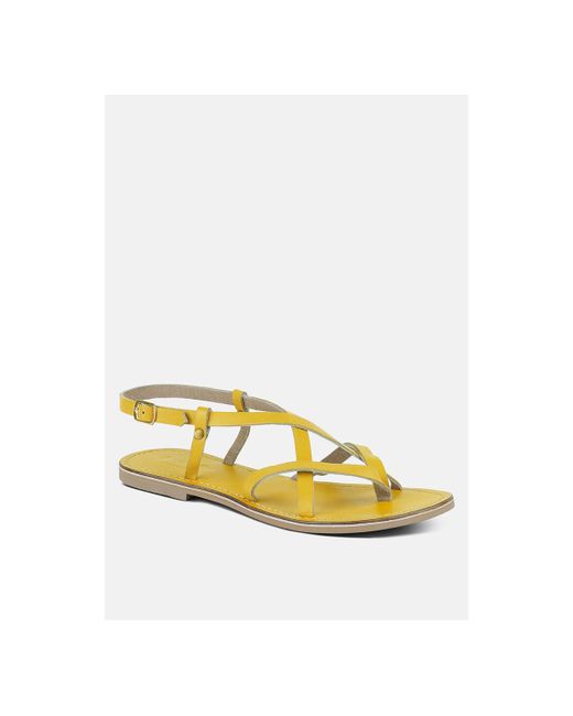 Rag & Co Rita Strappy Flat Leather Sandals