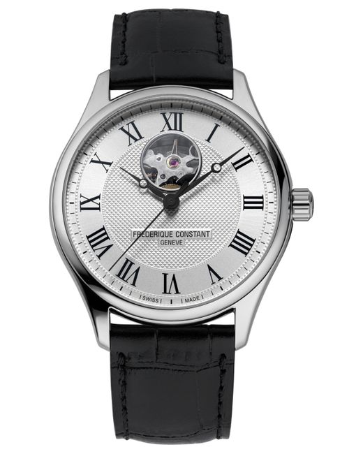 Frederique Constant Swiss Automatic Classics Heart Beat Leather Strap Watch 40mm