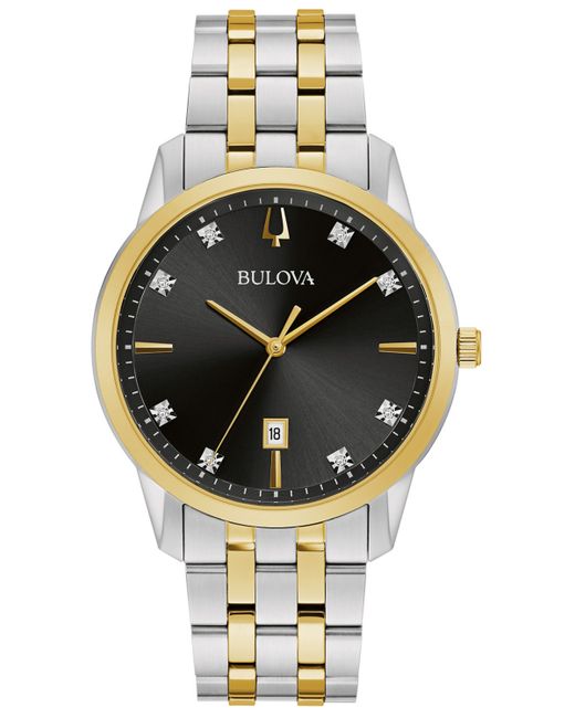 Bulova Sutton Diamond-Accent Two-Tone Stainless Steel Bracelet Watch 40mm