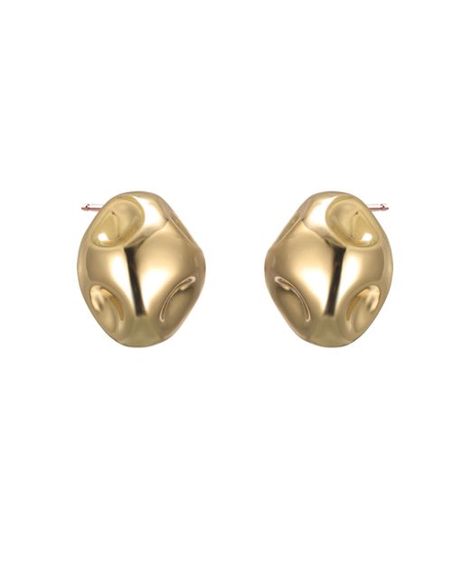 By Adina Eden Solid Indented Pebble Stud Earring