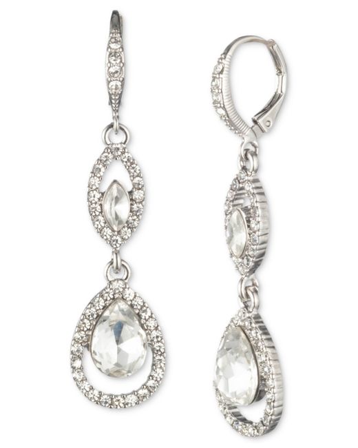 Givenchy Pave Crystal Orb Double Drop Earrings