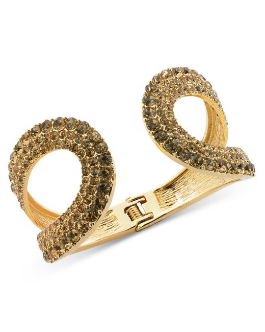 I.N.C. International Concepts Gold-Tone Ombre Pave Openwork Cuff Bracelet Created for