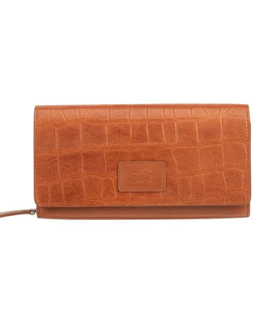 Mancini Croco Collection Rfid Secure Clutch Wallet