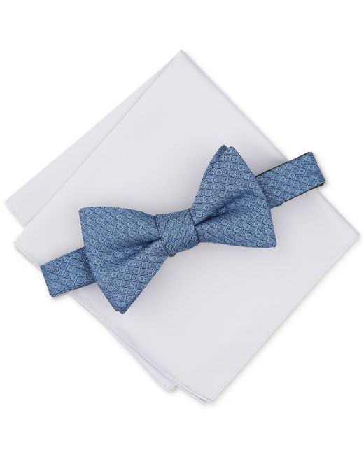 Alfani Stirling Geo-Pattern Bow Tie Solid Pocket Square Set Created for