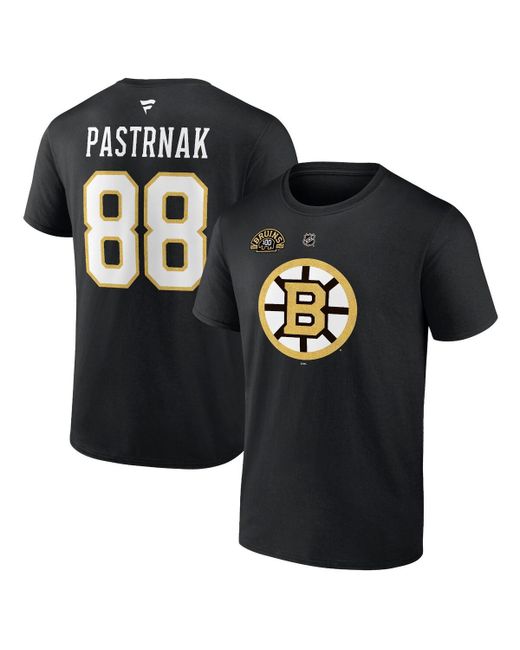 Fanatics David Pastrnak Boston Bruins Authentic Stack Name and Number T-shirt