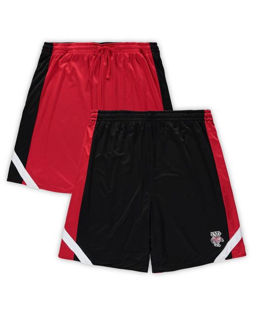 Colosseum Black Wisconsin Badgers Big and Tall Team Reversible Shorts