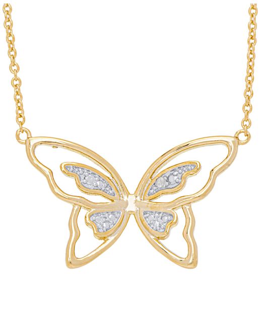 Macy's Diamond Accent Butterfly Necklace