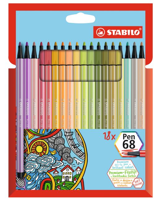 Stabilo Pen 68 Wallet 18 Piece Set