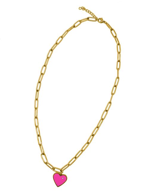 Adornia Heart Paper Clip Chain Necklace
