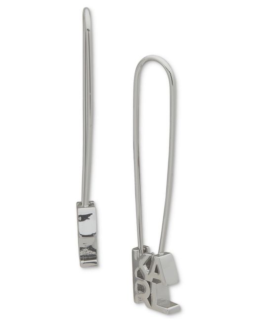 Karl Lagerfeld Logo Safety Pin Threader Earrings