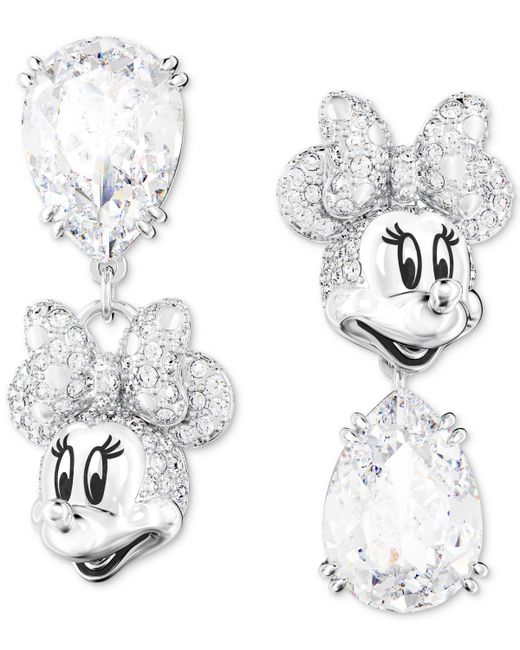 Swarovski Tone Disney Minnie Mouse Crystal Drop Earrings