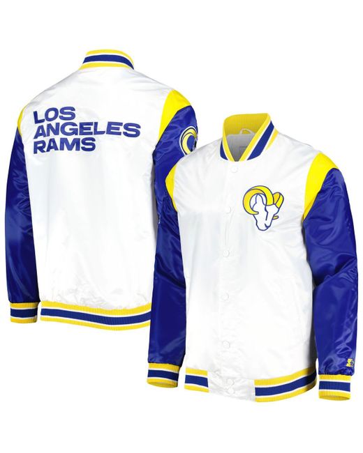 Starter Los Angeles Rams Throwback Warm Up Pitch Satin Full-Snap Varsity Jacket