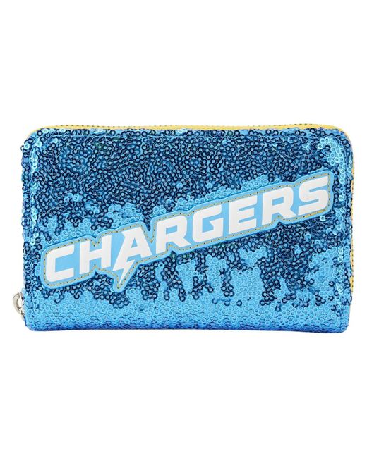 Loungefly Los Angeles Chargers Sequin Zip-Around Wallet Yellow