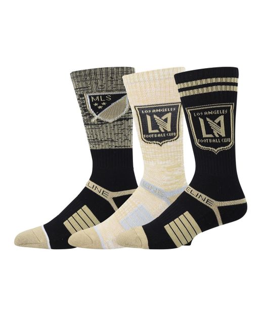 Strideline Lafc Premium 3-Pack Knit Crew Socks Set Black