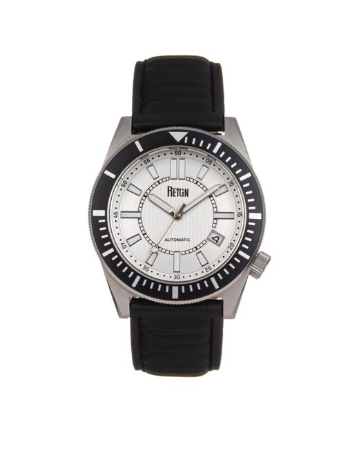 Reign Francis Leather Watch Silver 42mm silver