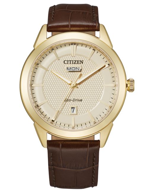 Citizen Eco-Drive Corso Brown Leather Strap Watch 40mm