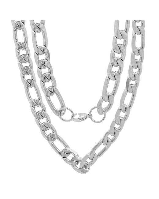 SteelTime Accented 10mm Figaro Chain Link 24 Necklaces