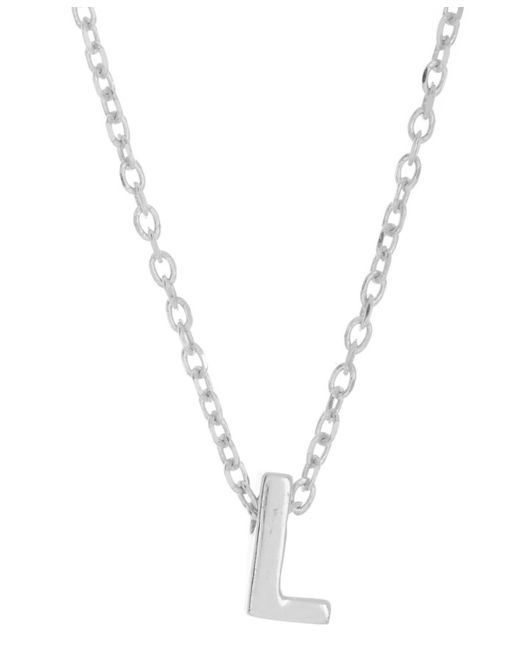 Adornia Rhodium-Plated Mini Initial A Pendant Necklace 16 2 extender L