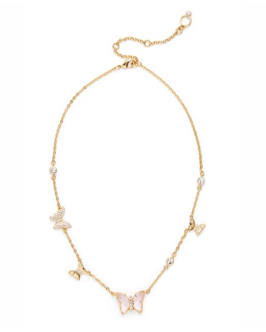 Kleinfeld Faux Stone Mixed Butterfly Bib Necklace Gold