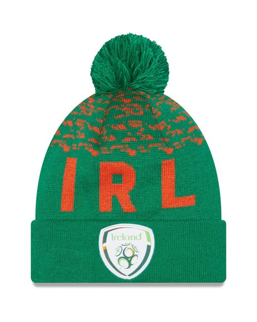 New Era Ireland National Team Marl Cuffed Knit Hat with Pom